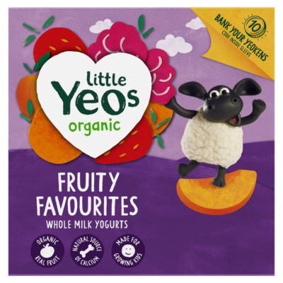 Organic Fruity Favourites Whole Milk Yogurt 4 x 85g thumbnail 2