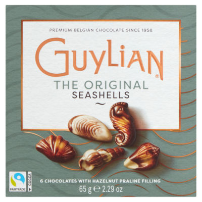 Fairtrade The Original Seashells 6 Chocolates with Hazelnut Praliné Filling 65g thumbnail 2