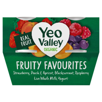 Organic Strawberry, Peach & Apricot, Blackcurrant, Raspberry 440g (4 x 110g)