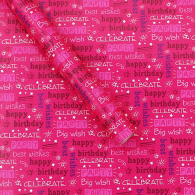 Pink Happy Birthday Roll Wrap