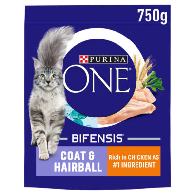 Coat and Hairball Chicken Dry Cat Food 750g thumbnail 2