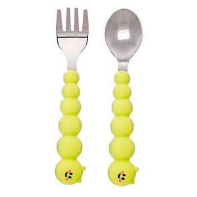 Silicone and Stainless Steel Spoon & Fork thumbnail 2
