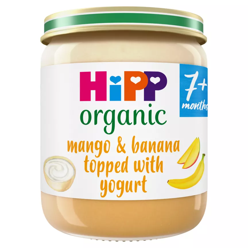 HiPP Fruit Layer Mango & Banana Topped With Yogurt Baby Food Jar 7+ Months