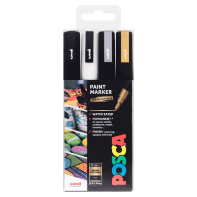 Posca 4 Paint Marker Mono Colours PC-3M Fine 09.-1.3mm thumbnail 2