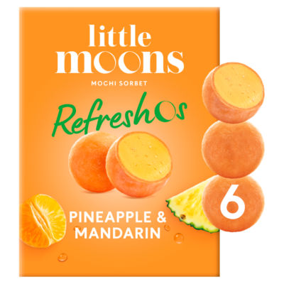 Refreshos Vegan Pineapple & Mandarin Mochi Sorbet Frozen Snack 6 x 32g thumbnail 2