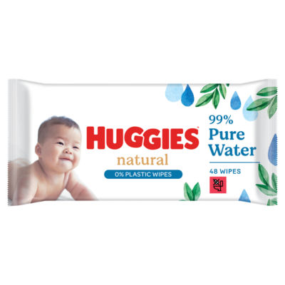 Natural 0% Plastic Baby Wipes 48 Wipes thumbnail 2