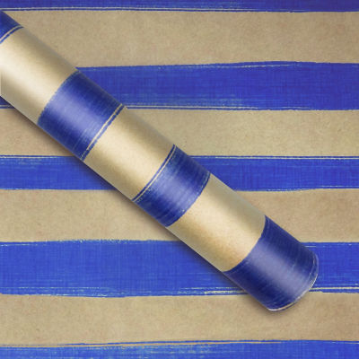 Blue and Craft Striped Rollwrap