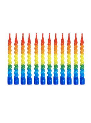 12 Birthday Rainbow Twist Candles thumbnail 3