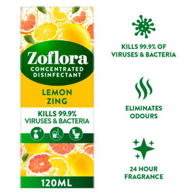 Concentrated Multipurpose Disinfectant Lemon Zing 120ml thumbnail 3