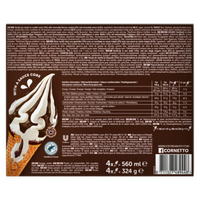 Soft Chocolatey Ice Cream Cones 4 x 140 ml thumbnail 3