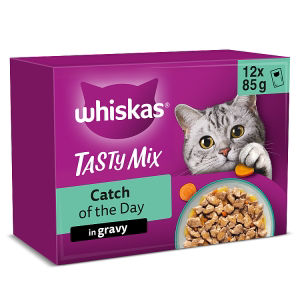 1+ TASTY MIX Catch Of The Day Wet Cat Food Pouches in Gravy 12 x 85g thumbnail 2