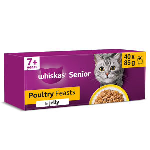 Senior 7+ POULTRY Feasts Wet Cat Food Pouches in Jelly 40 x 85g thumbnail 2