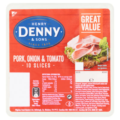 10 Pork, Onion & Tomato Slices 90g