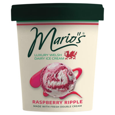 Luxury Welsh Dairy Ice Cream Raspberry Ripple 500ml