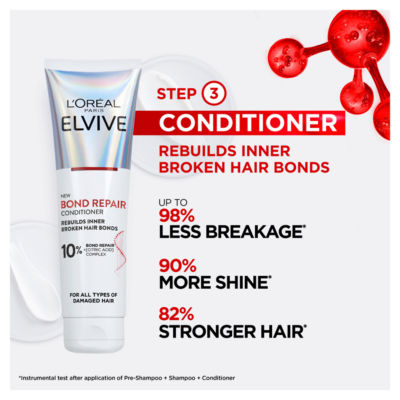L'Oreal Paris Elvive Bond Repair Conditioner, for Damaged Hair, for Deep Repair, 150ml thumbnail 3