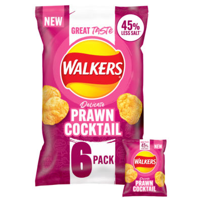 Less Salt Delicate Prawn Cocktail Multipack Crisps 6 x 25g thumbnail 2