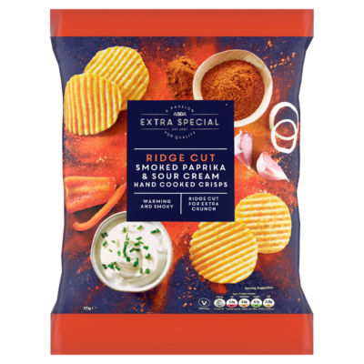 Extra Special Ridge Cut Smoked Paprika & Sour Cream Hand Cooked Crisps 125g