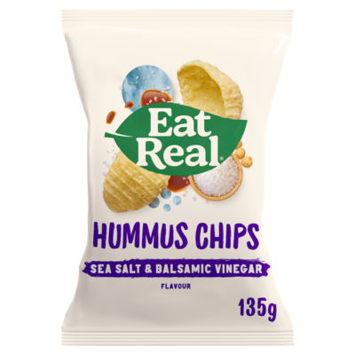 Hummus Chips Sea Salt & Balsamic Vinegar Flavour 135g thumbnail 2