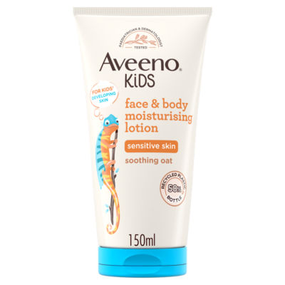 Aveeno Kids Moisturising Face & Body Lotion, Gentle Fragrance, Suitable For Sensitive Skin, 150ml thumbnail 2