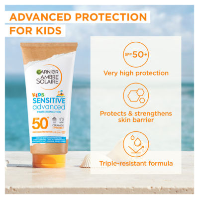 Ambre Solaire SPF 50+ Sensitive Advanced Kids Sun Cream Lotion 175ml thumbnail 3
