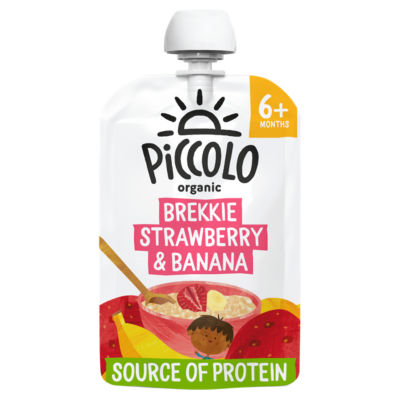 Organic Brekkie Strawberry & Banana with Creamy Whole Milk Yoghurt Smooth 6+ Months 100g thumbnail 2