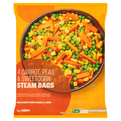 Steam Bags Carrot, Peas & Sweetcorn 4 x 160g (640g)