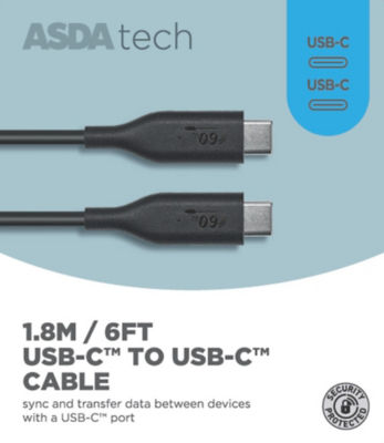 Type C to Type C Cable - Black 1.8m thumbnail 2
