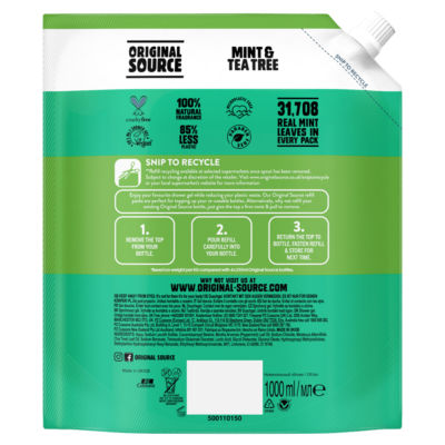 Tingly Mint & Tea Tree Shower Refill 1000ml thumbnail 3