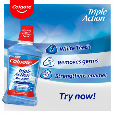 Triple Action Xtra White Mouthwash Alcohol Free 500ml thumbnail 3