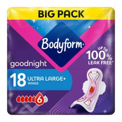 Total Protection Ultra Night Sanitary Towels Wings 18 pack