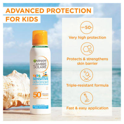 Ambre Solaire SPF 50+ Sensitive Advanced Kids Anti-Sand Sun Cream Mist 150ml thumbnail 3
