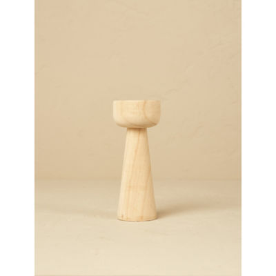 Natural Wooden Pillar Candlestick thumbnail 3