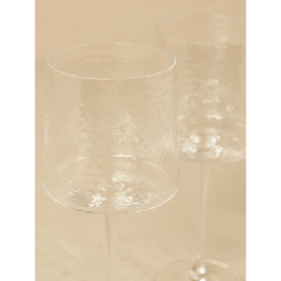 Clear Hammered Wine Glasses - Set of 2 thumbnail 5
