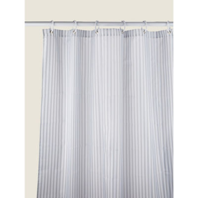 Grey Stripe Shower Curtain thumbnail 2
