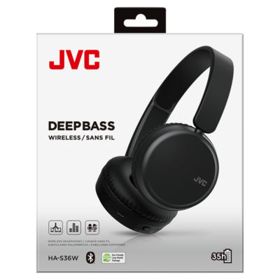 Black Deep Bass Wireless On Ear Headphones thumbnail 2