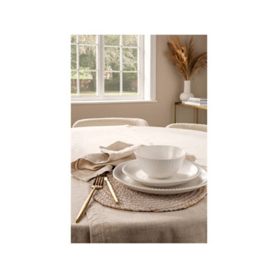 White Beaded Dinner Set 12 piece thumbnail 2