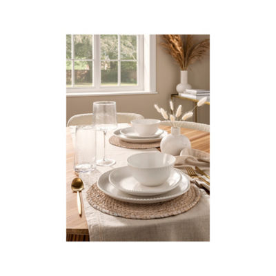 White Beaded Dinner Set 12 piece thumbnail 4