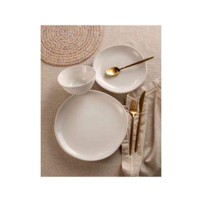 White Beaded Dinner Set 12 piece thumbnail 5