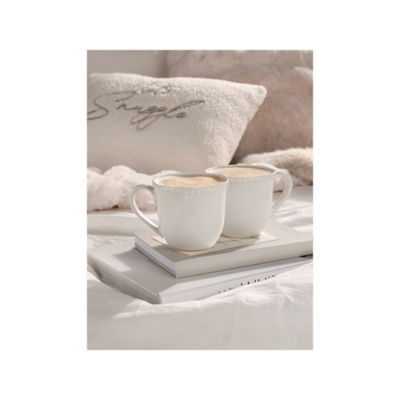 White Beaded Mugs - Set of 2 thumbnail 2
