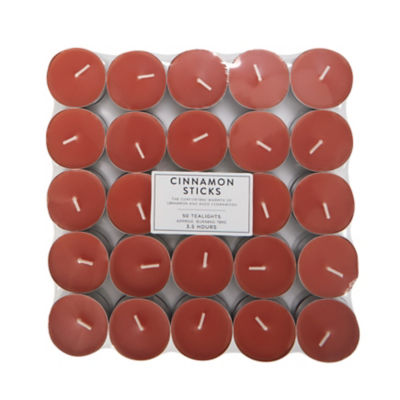 Brown Cinnamon Sticks Tealights 50pk