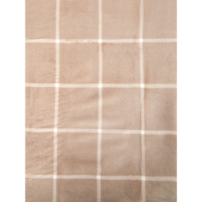 Natural Check Sherpa Throw thumbnail 4