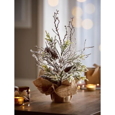 Christmas Pot Plant In Hessian Decoration thumbnail 2