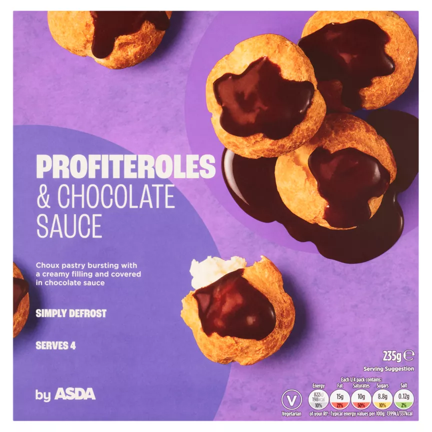 ASDA Profiteroles & Chocolate Sauce 235g