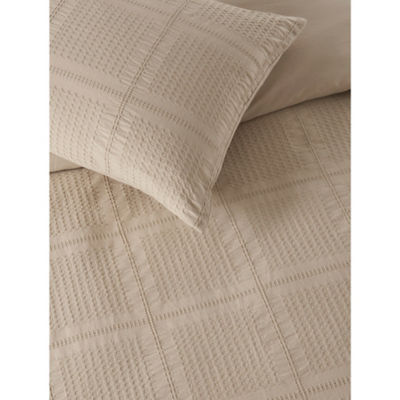 Natural Pop Checked Waffle Duvet Set - King thumbnail 3