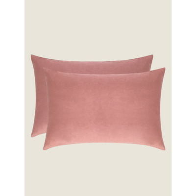 Pink Brushed Cotton Plain Pillowcase Pair thumbnail 2