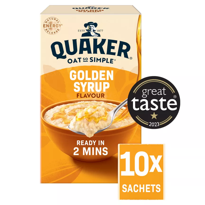 Quaker Oat So Simple Golden Syrup Porridge 10 Pack