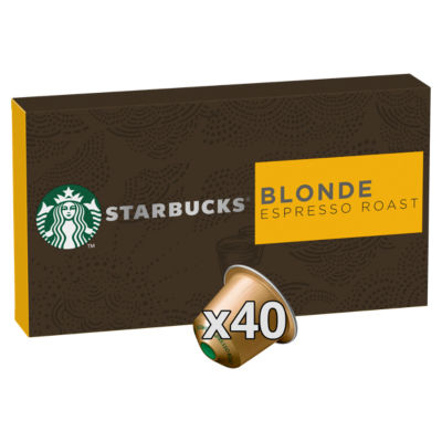 STARBUCKS BLONDE Espresso Roast by NESPRESSO, Blonde Roast Coffee, 188g box of 40