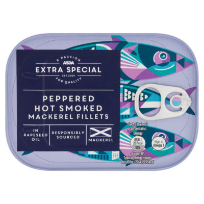 ASDA Extra Special Peppered Hot Smoked Mackerel Fillets 110g