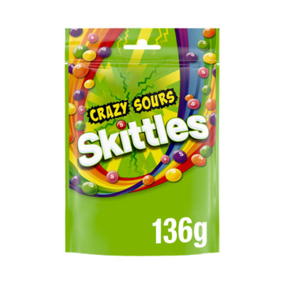 Crazy Sour Sweets Fruit Flavoured Pouch Bag 136g thumbnail 2