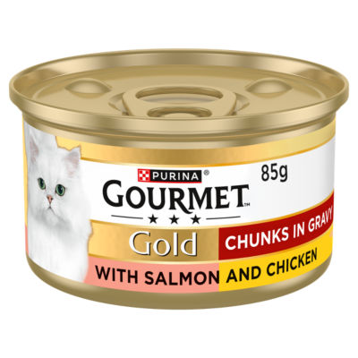 Gold Chunks in Gravy Salmon and Chicken Wet Cat Food 85g thumbnail 2